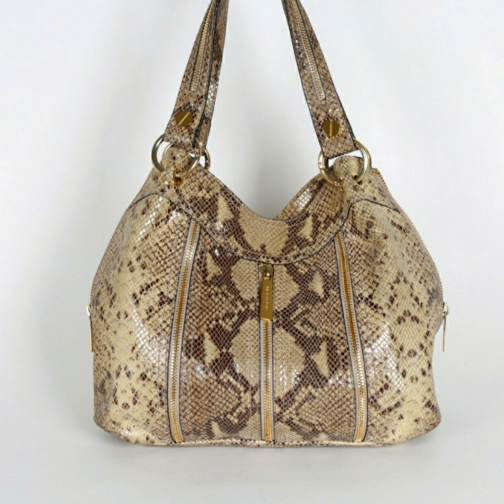 MICHAEL KORSPython Style Leather Grey Hobo